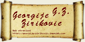 Georgije Ziriković vizit kartica
